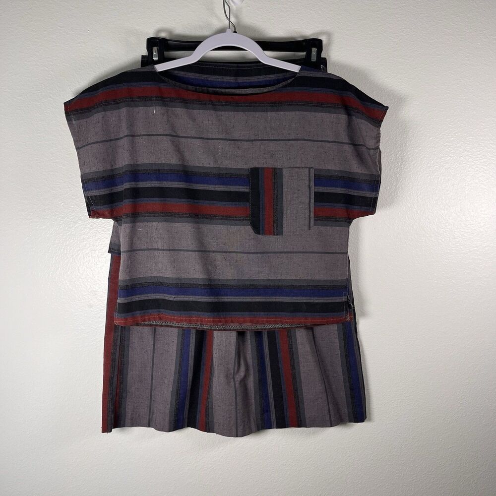 Vintage 2 Piece Top And Skirt Made In USA Striped Small